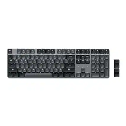 Front. Satechi - Satechi SM3 Full-Size Mechanical Keyboard, Backlit Bluetooth/2.4GHz/USB-C, 108 Keys - Dark Gray/Gray - Dark Gray/Gray.
