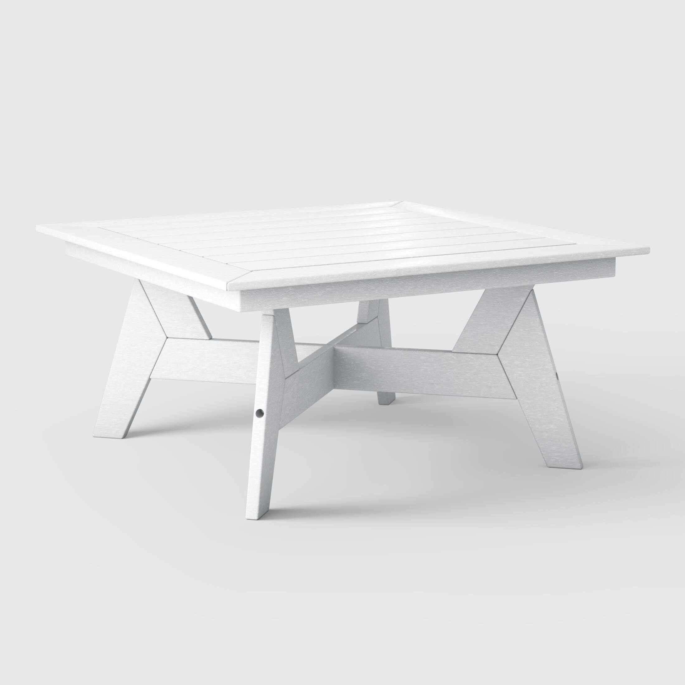 Left. WestinTrends - WestinTrends Avalon Modern Low Outdoor Patio Square HDPE Coffee Table - White.