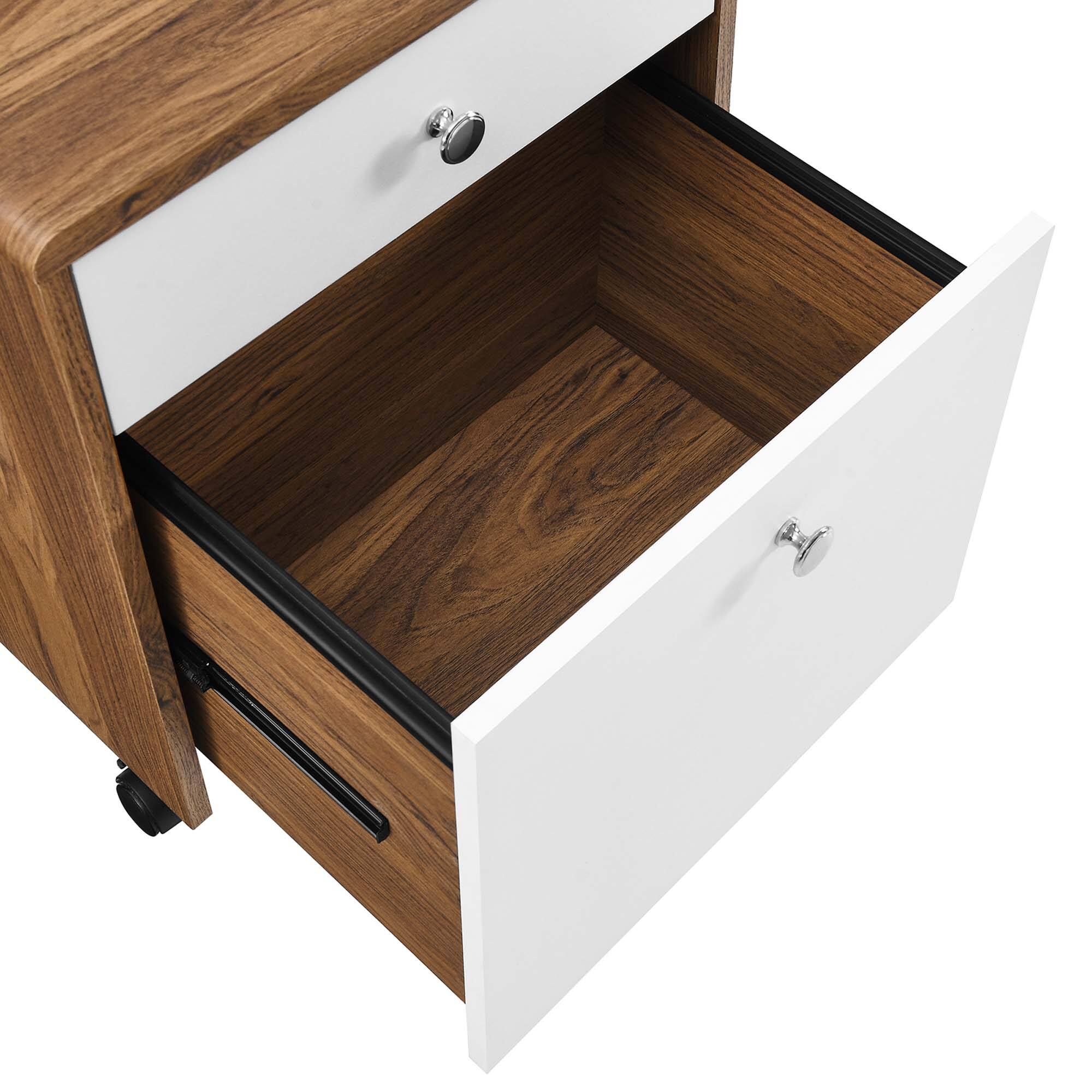 Alt View 4. Modway - Transmit Wood File Cabinet by Modway - Walnut White.