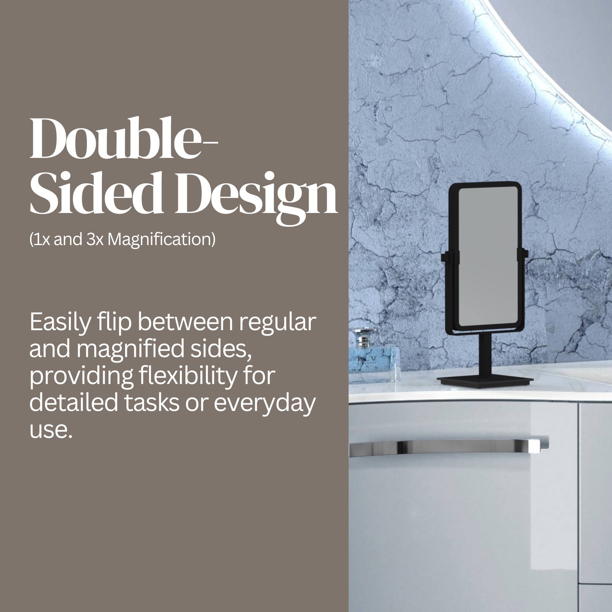 Double-Sided Design (1x and 3x Magnification)  
Easily flip between regular and magnified sides, providing flexibility for detailed tasks or everyday use.