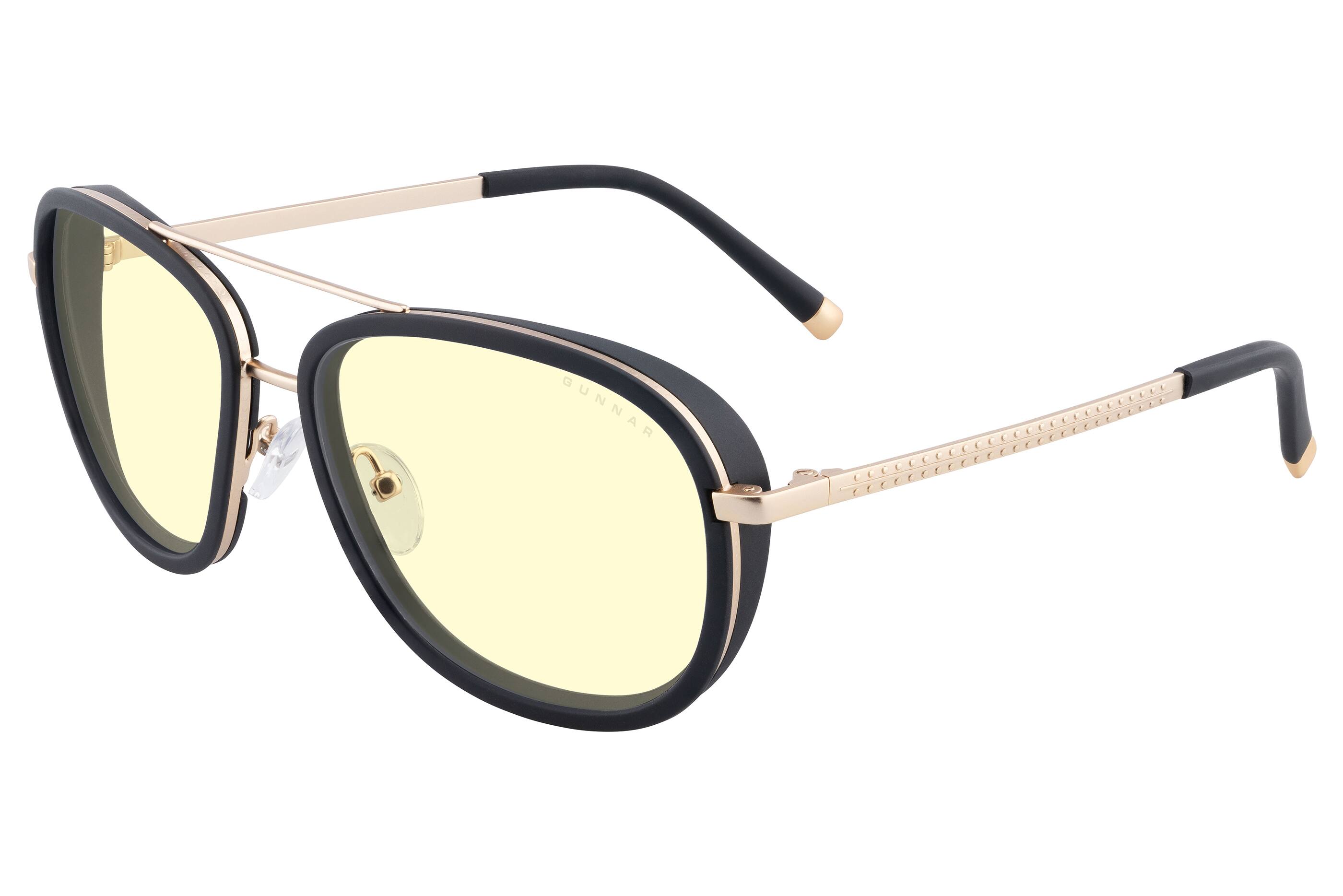 Angle. GUNNAR - Dume Computer Glasses with Blue Light Reduction, Amber Lenses - Gold.