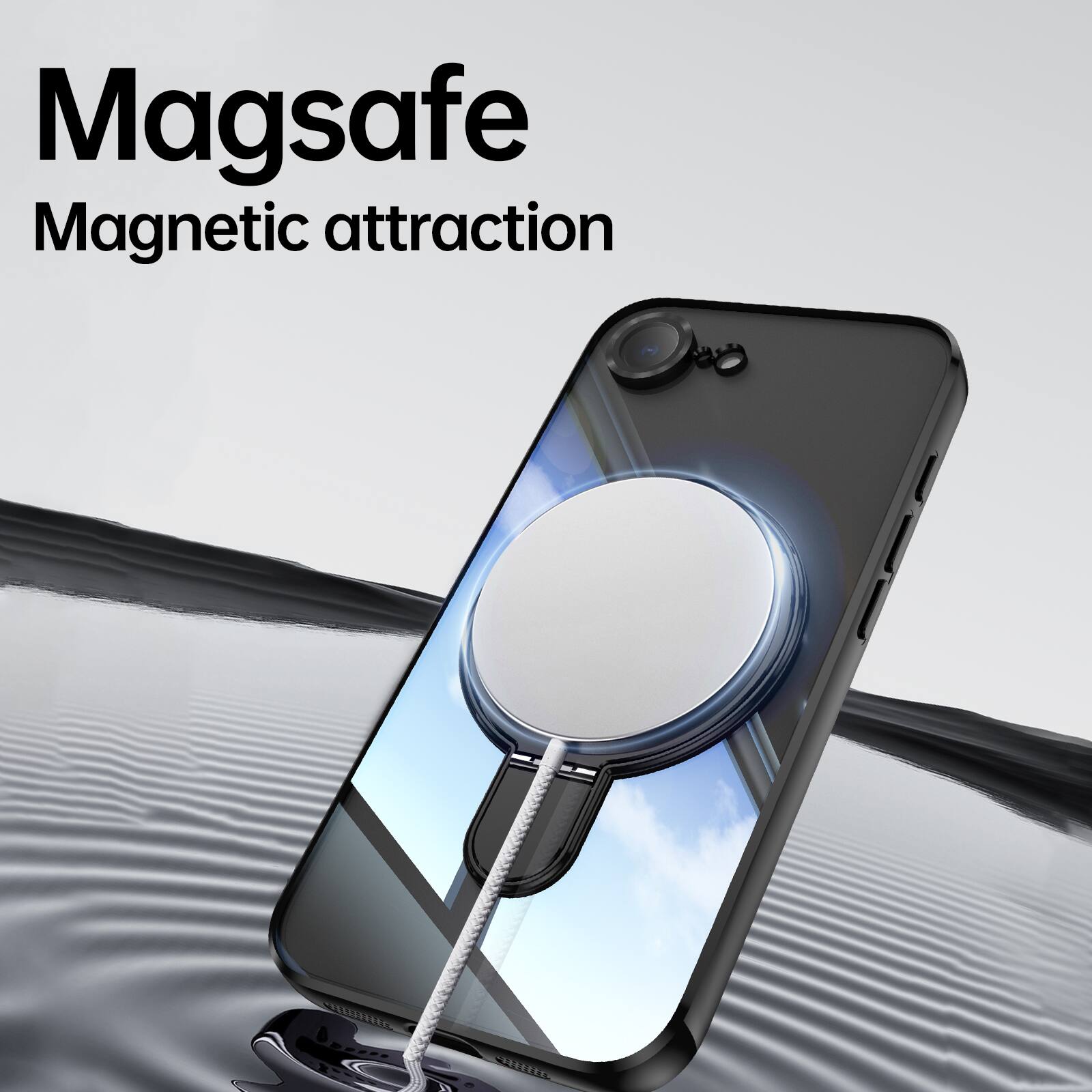 Magsafe  
Magnetic attraction
