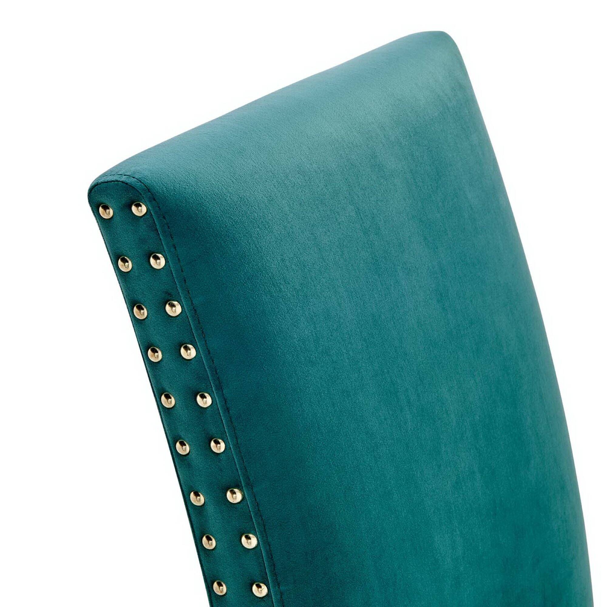 Alt View 5. Modway - Parcel Performance Velvet Dining Side Chairs Set of 2 by Modway - Teal.