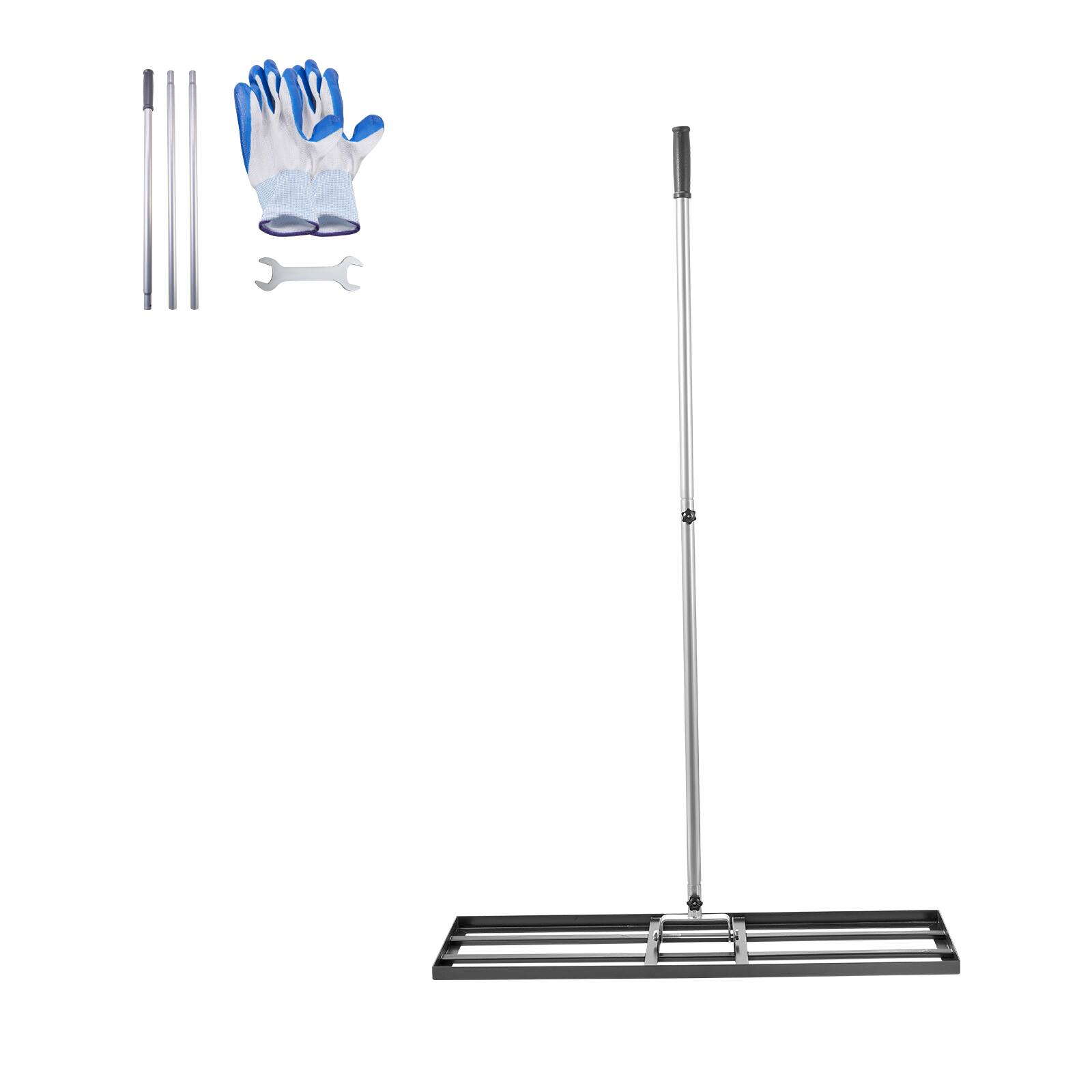 Alt View 5. VEVOR - Lawn Leveling Rake, Lawn Leveler with 83.9 in Handle, 36x10 in Ground Plate, Rust-Resistant Carbon Steel Soil Leveler - Black.