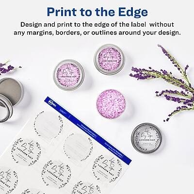 Print to the Edge  
Design and print to the edge of the label without any margins, borders, or outlines around your design.