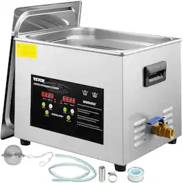 VEVOR - 15L Upgraded Ultrasonic Cleaner (600W Heater,360W Ultrasonic) Professional Digital Lab Ultrasonic Parts Cleaner