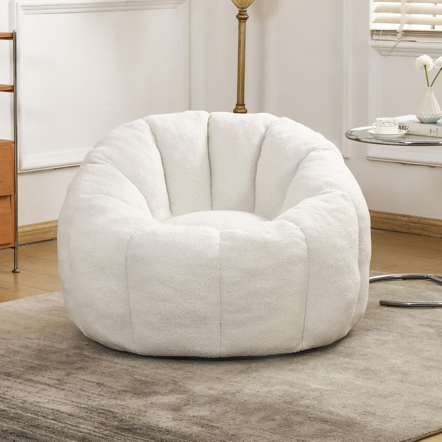 Trinkets Crazed Bean Bag Chair, Bean Bag Sofa Chair with Armrests Stuffed  High Density Foam, Lazy Sofa Comfy Chairs White W2200P239859 - Best Buy, image size:900x900