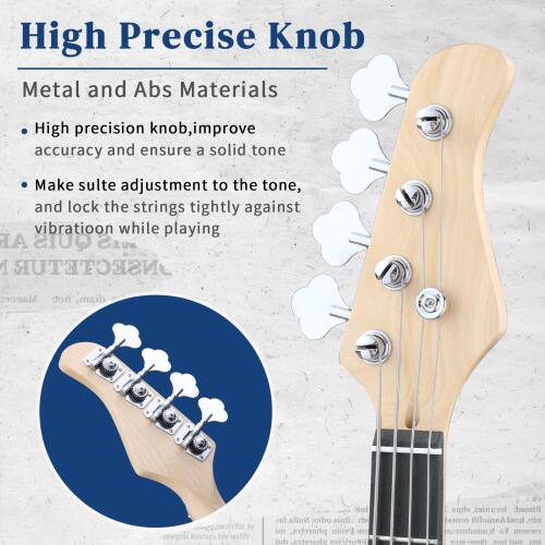 High Precise Knob  
Metal and Abs Materials

- High precision knob, improve accuracy and ensure a solid tone
- Make suitable adjustment to the tone, and lock the strings tightly against vibration while playing
