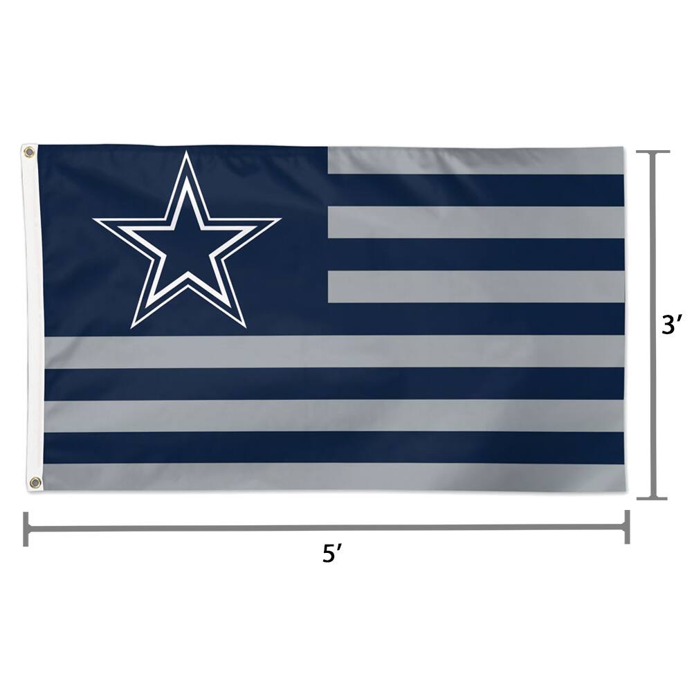 Alt View 1. WinCraft - Dallas Cowboys 3' x 5' Americana Stars & Stripes Deluxe Flag - Multicolor.