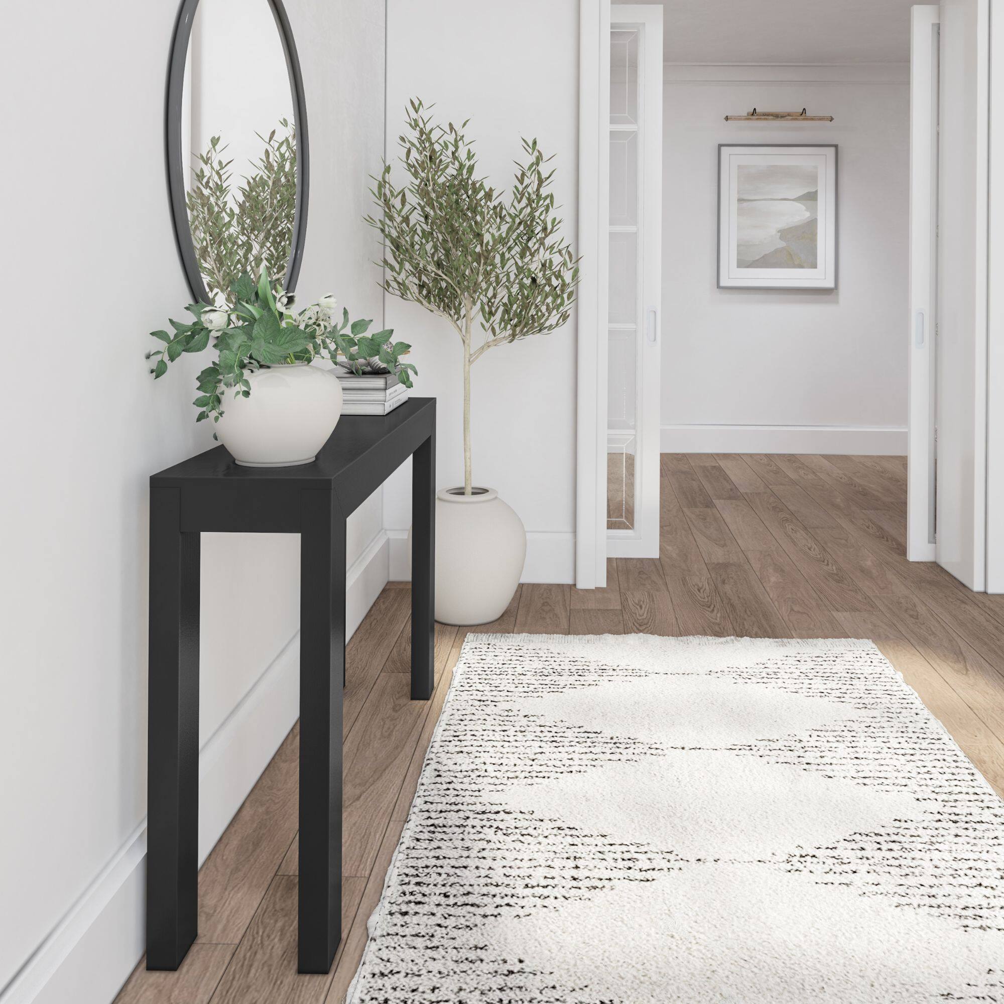 Alt View 4. Plank+Beam - Modern Console Table - 46 inches, Black - Black.