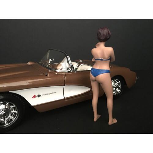Alt View 2. American Diorama - December Bikini Calendar Girl Figurine for 1/18 Scale Models by American Diorama.