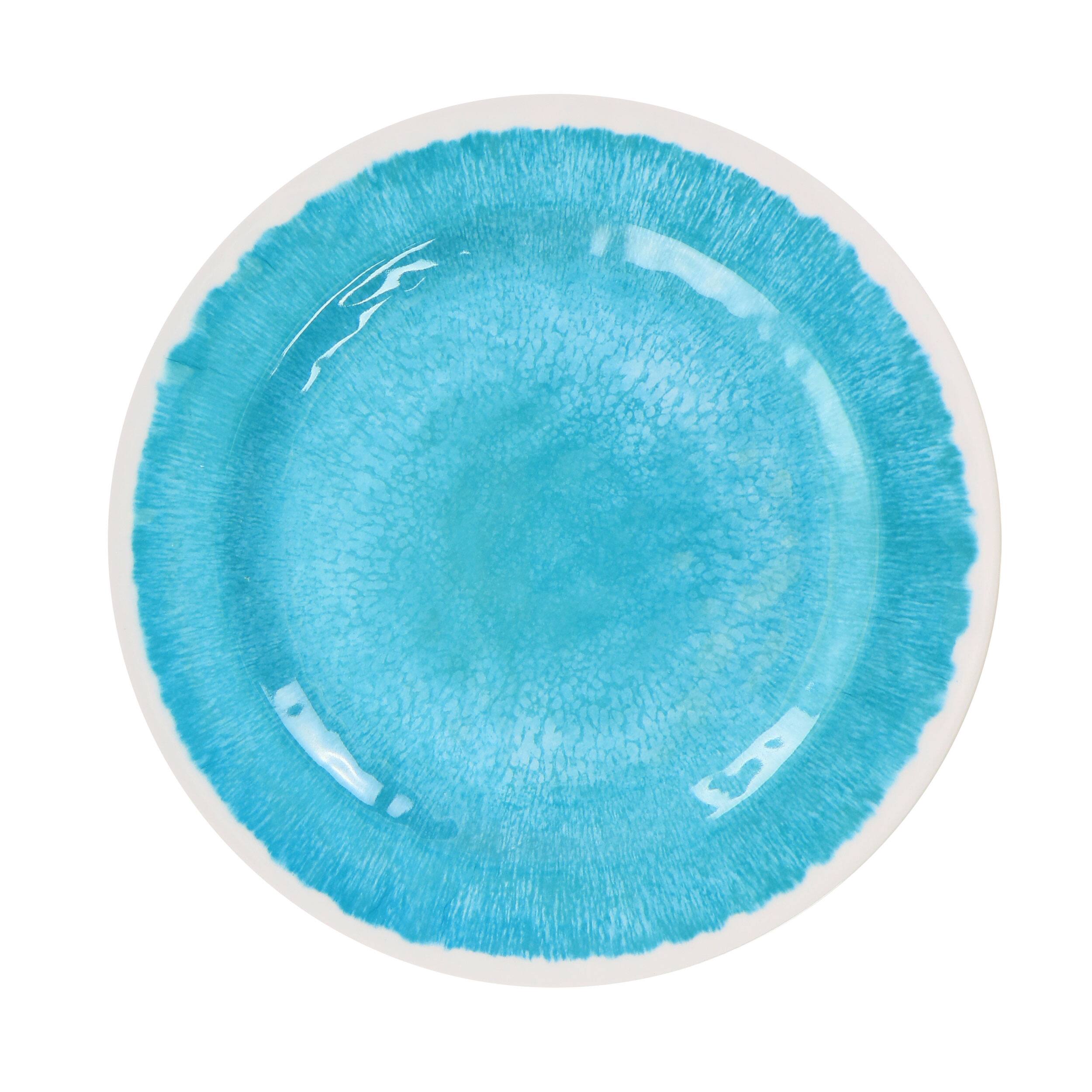Alt View 2. Elama - Elama Telly 12 Piece Melamine Dinnerware Set in Teal - Blue.