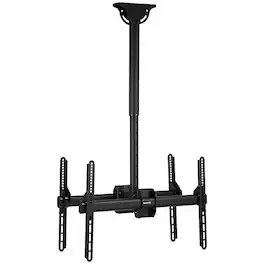 Mount-It! - Heavy-Duty Dual-Screen Ceiling TV Mount – 37″–70″, 180° Swivel, ±5°/20° Tilt, 99 lb per Screen - Black