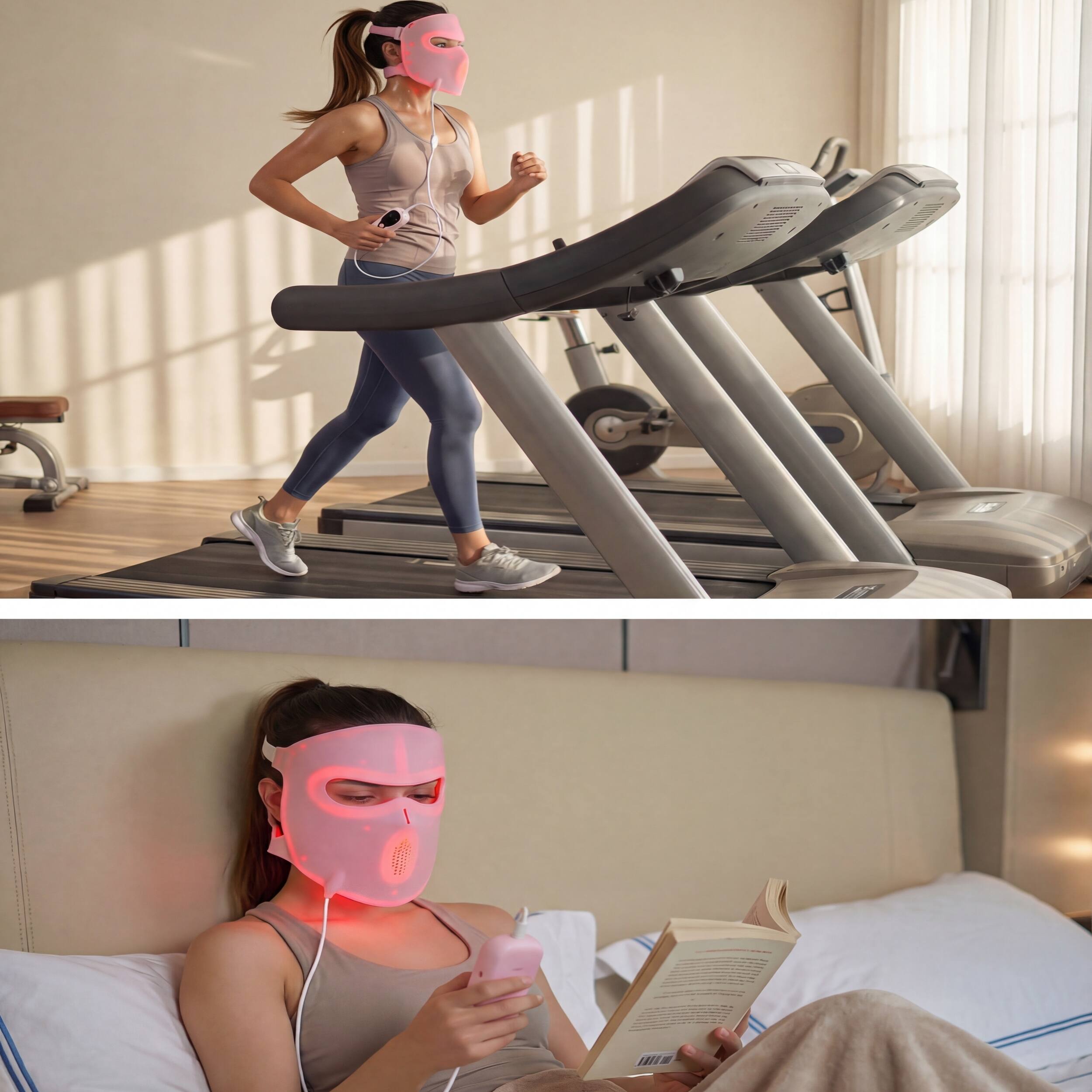 Alt View 2. Lovery - Lovery 4D Led Light Therapy Mask with Near-Infrared Light Anti aging Skin Rejuvenation - Pink.
