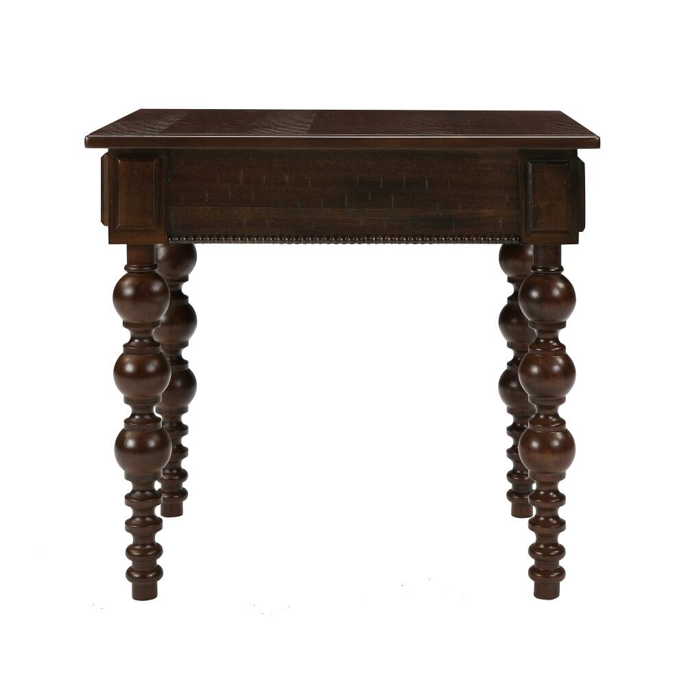 Alt View 7. Loheer - Loheer Solid Wood End Table with Drawer Espresso Vintage Narrow Sofa Side Table - Espresso.