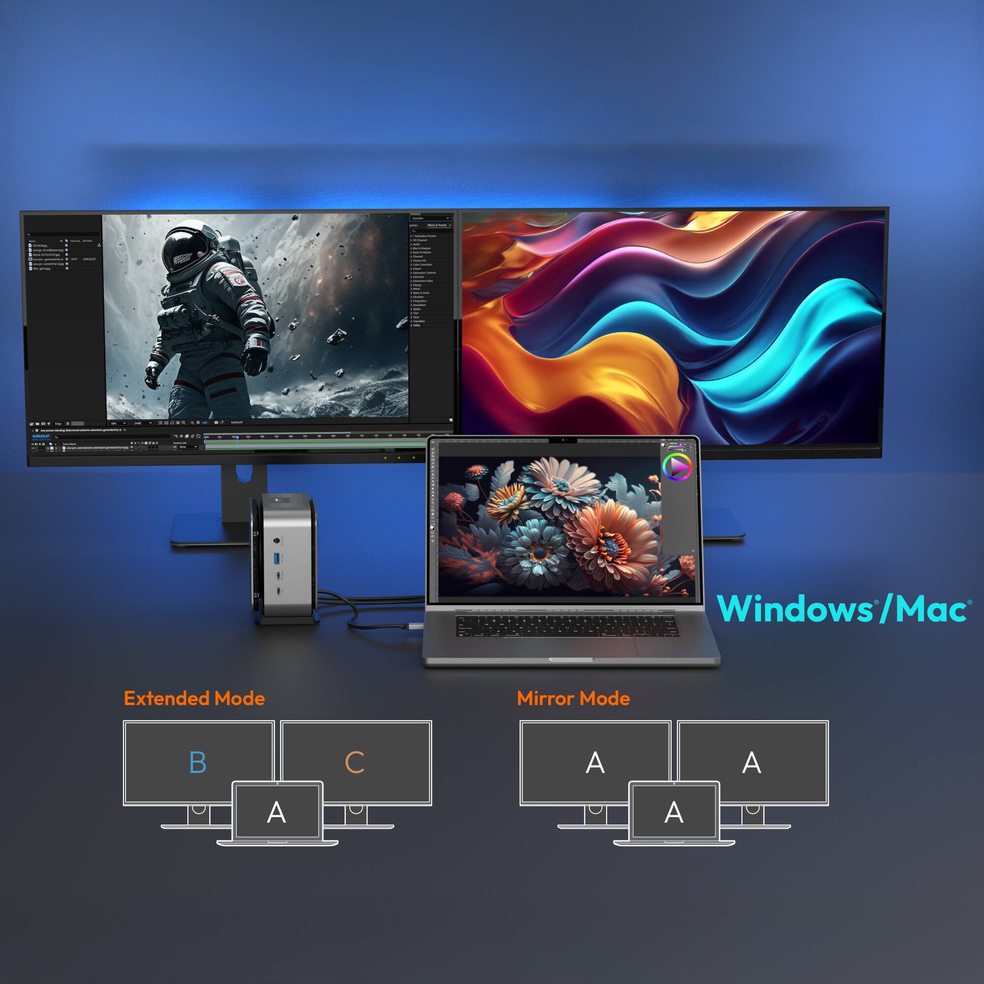 Windows/Mac Extended Mode Mirror Mode

B C A A A A