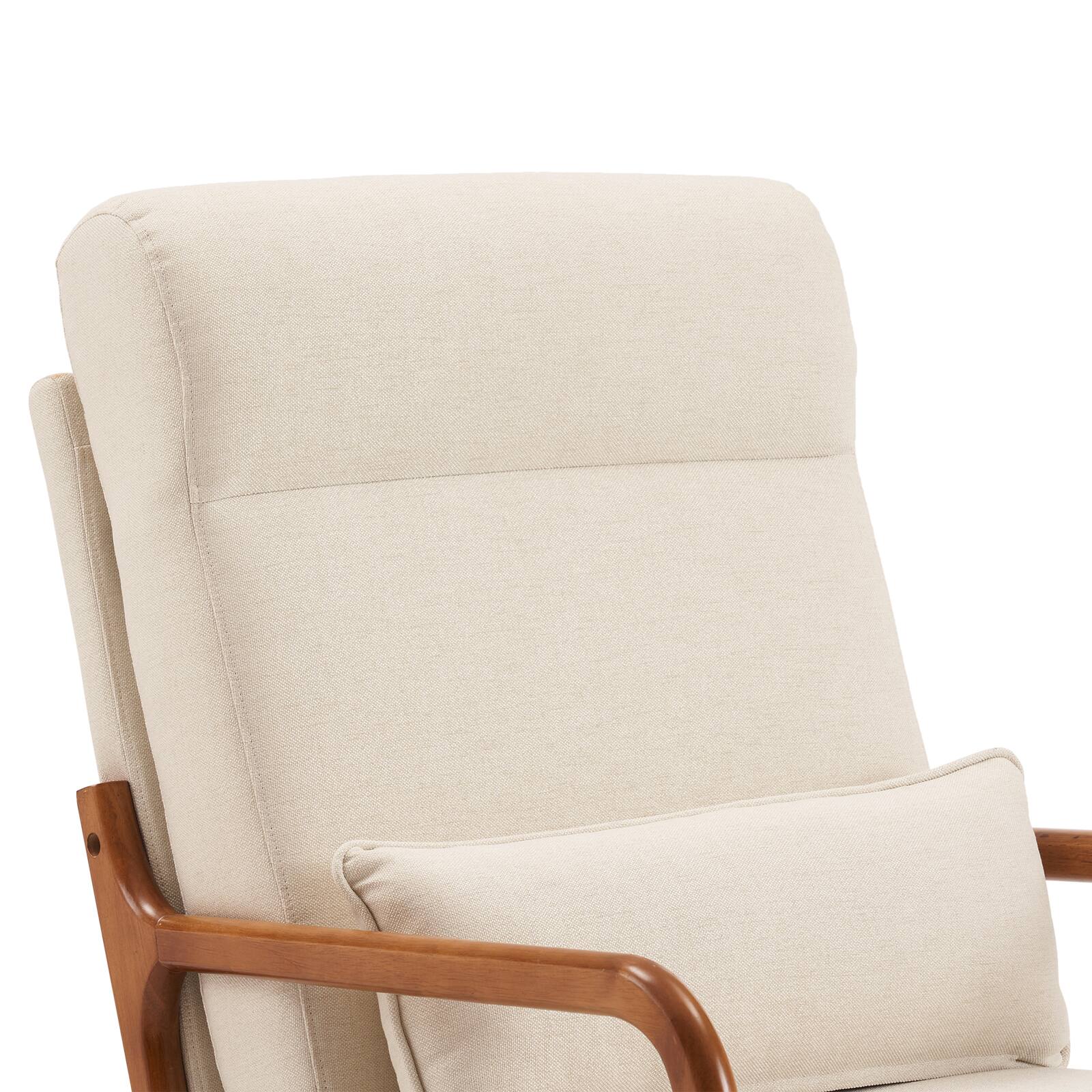 Alt View 8. SlickBlue - Armrest & Backrest Indoor Leisure Chair Comfortable Upholstered Lounge Chair for Home - Beige.