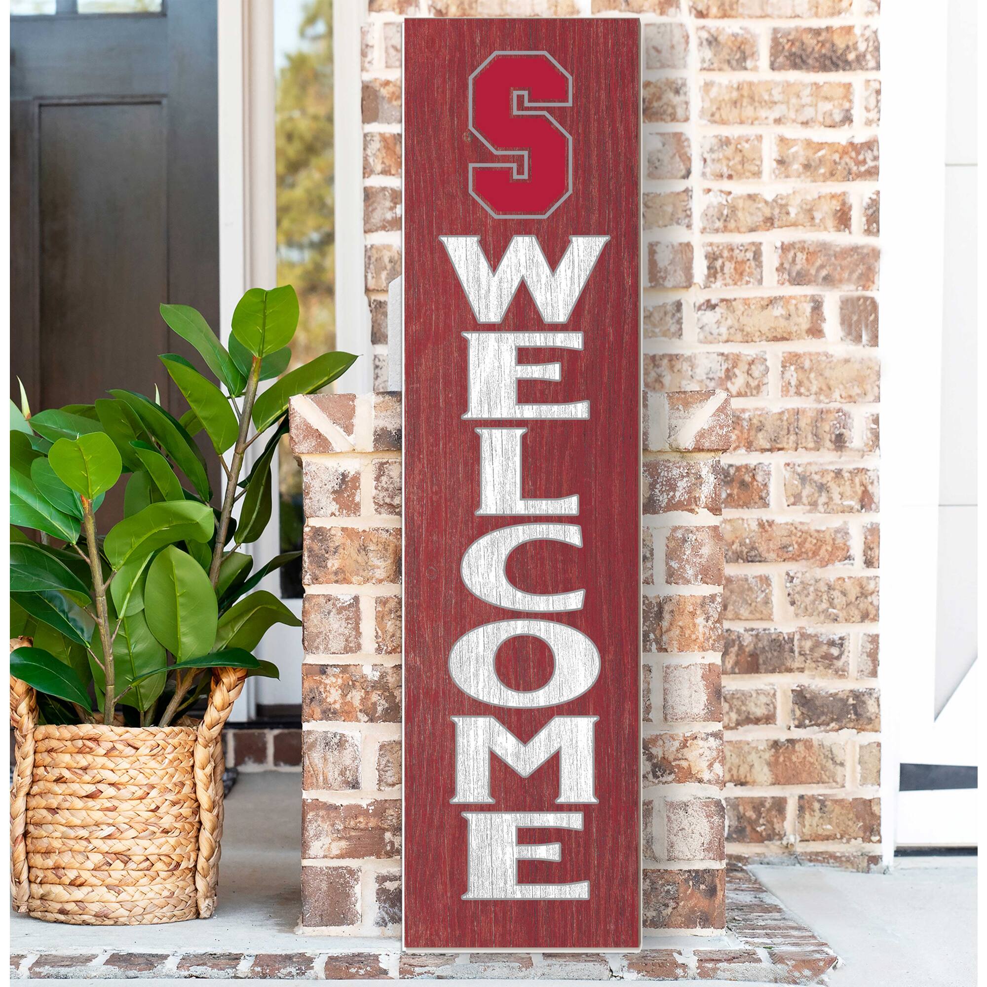 Alt View 1. Jardine - Stevens Institute of Technology Ducks 12'' x 48'' Welcome Outdoor Leaner - Maroon.