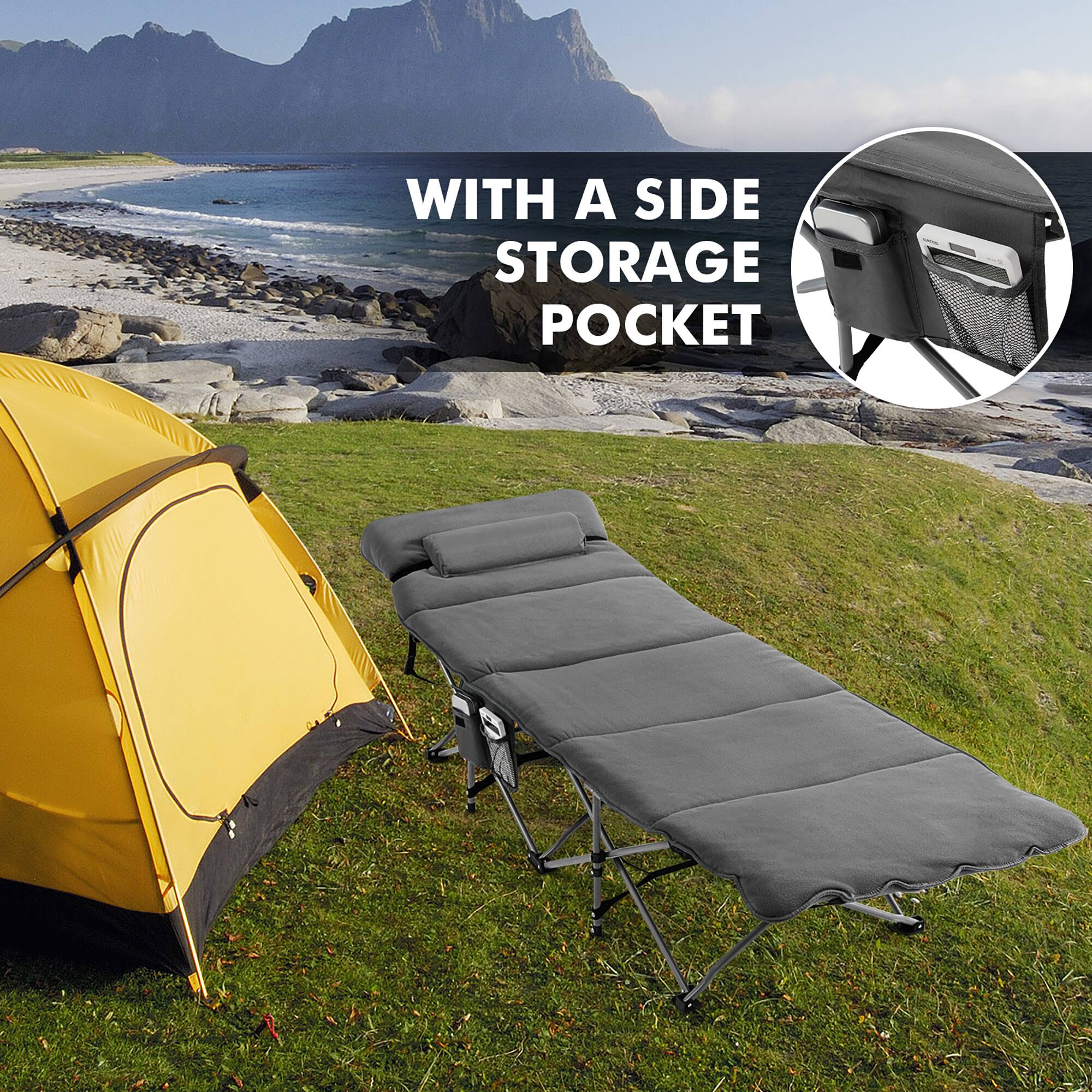 WITH A SIDE STORAGE POCKET