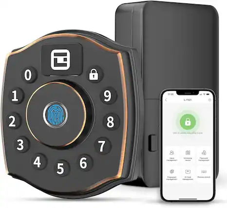 1 O T
9 17:30 L-F501
2 3 4 5 6 8 7
Click - unlock long press to lock
Users management
Unlocking record management
Password management
Fingerprint management
IC Card management
Remote Unlock
