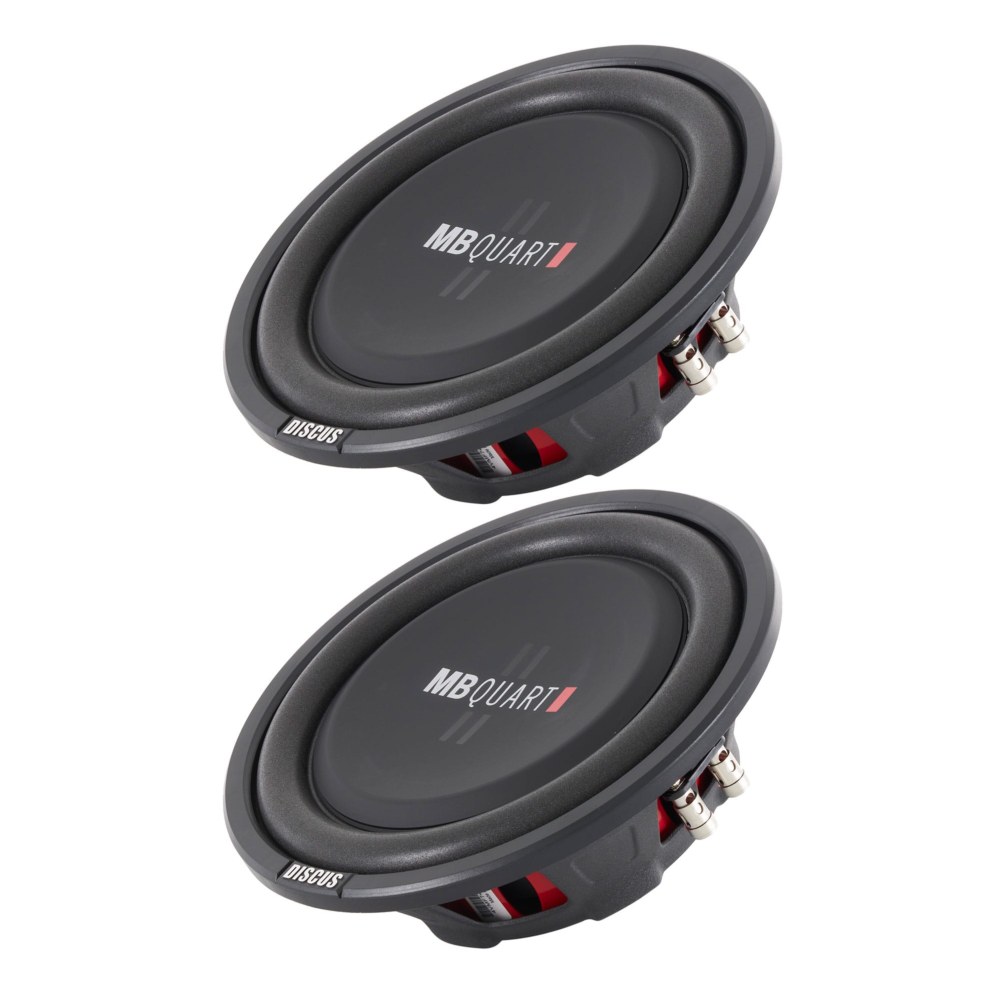2) MB Quart DS1-254 800 Watt 4 Ohm Shallow Slim Subwoofers Car Truck DVC Subs - Black