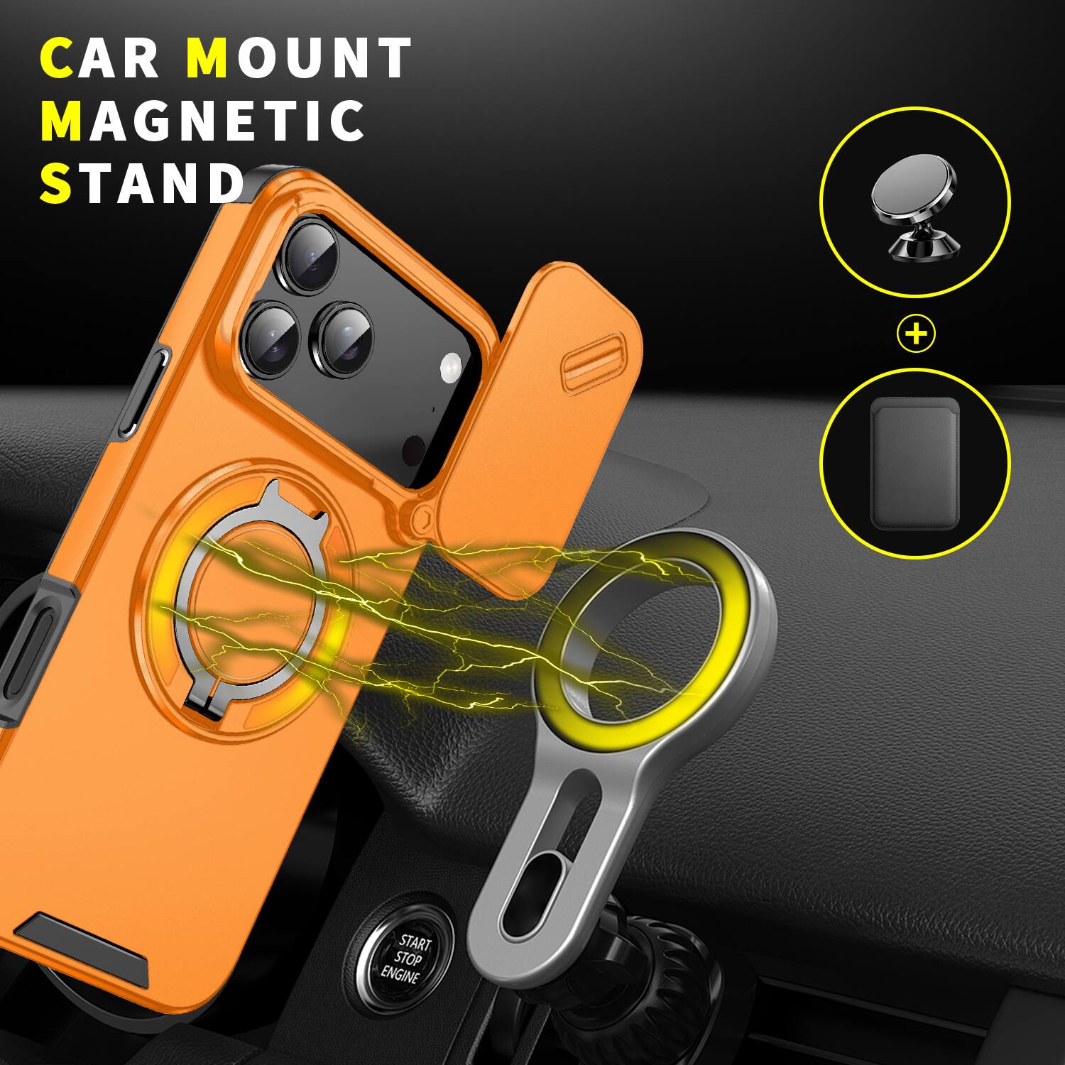 CAR MOUNT MAGNETIC STAND + START STOP ENGINE