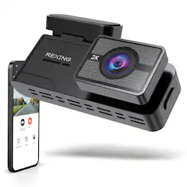 Rexing - C1 – 2K Front Dash Cam with Wi-Fi - Black