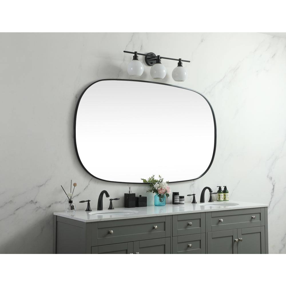 Alt View 6. Elegant Decor - Metal Frame Oval Mirror 36x60 Inch in Black - Black.