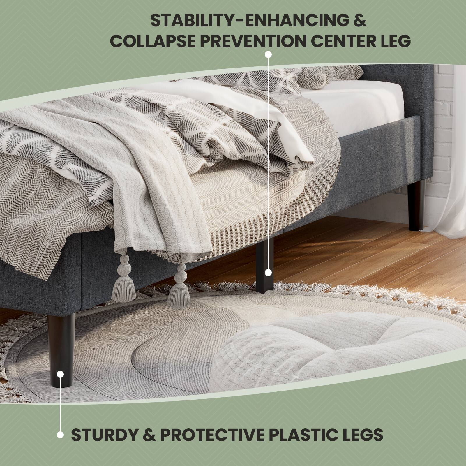 STABILITY-ENHANCING & COLLAPSE PREVENTION CENTER LEG
STURDY & PROTECTIVE PLASTIC LEGS