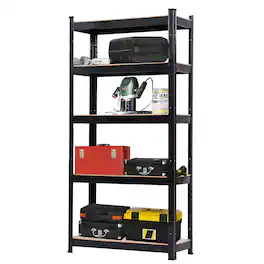 Winado - 59" x 27" x 12" Adjustable 5-Tier Shelf Garage MDF Boards Shelving Unit Rack Storage Oragnizer Capacity Per Tier 331LBS - Black