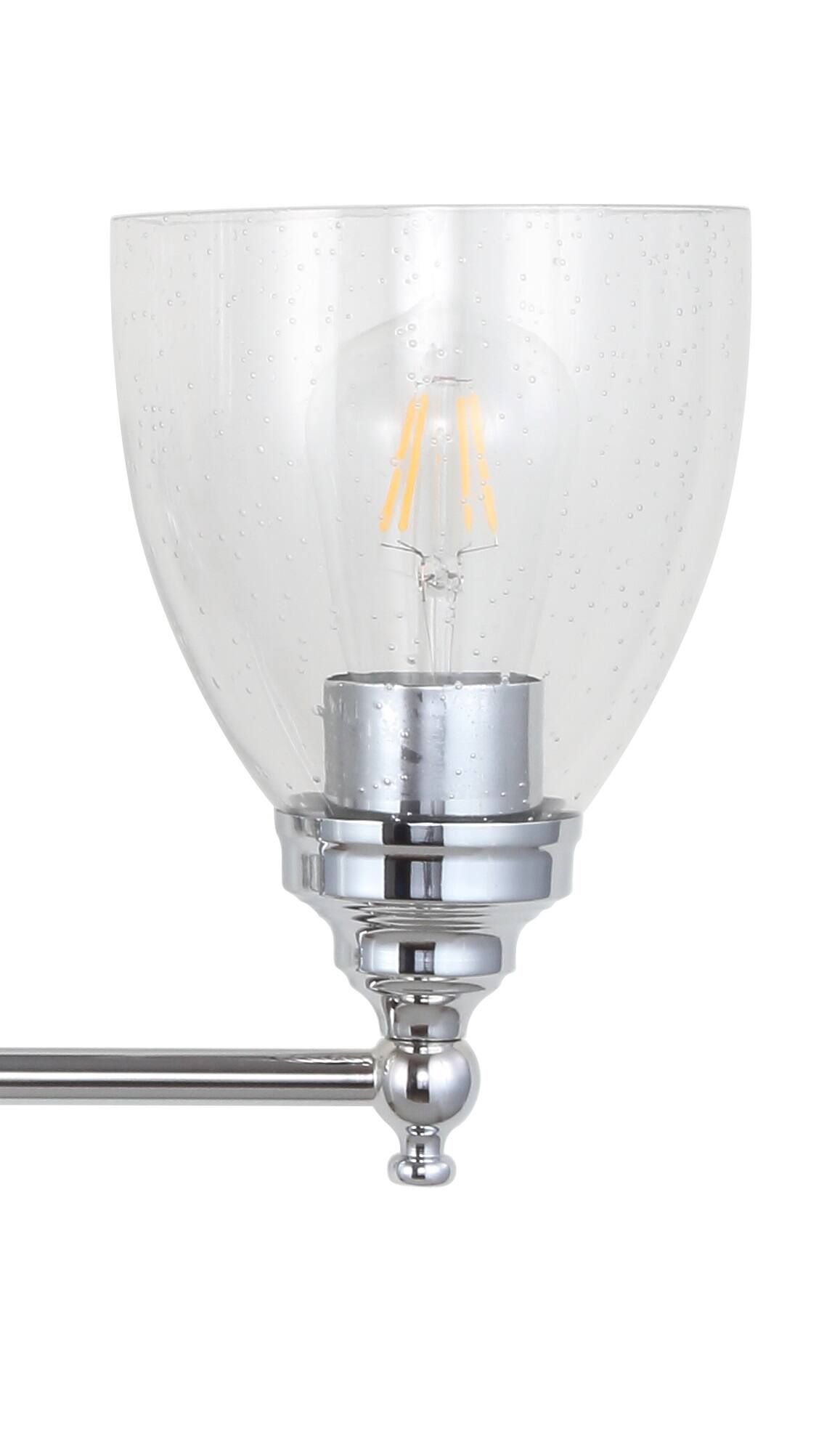Alt View 4. Jonathan Y - Marais 30" 4-Light Metal/Glass LED Vanity, Chrome - Chrome.