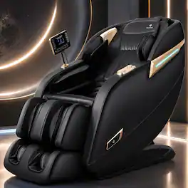 MassaMax - MD906 3D SL Track Smart Massage Chair with Voice Control, AI Body Scan, Zero Gravity,Heat Function - Black