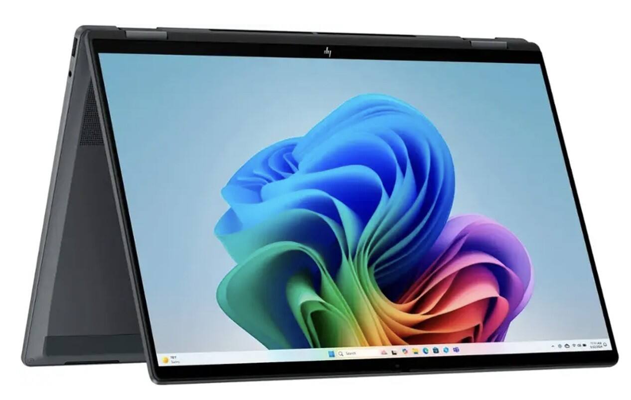 Back. HP - HP OmniBook X Flip 2-in-1 2-in-1 Laptop 16.0 WUXGA Display (Intel Ultra 7-256V, 16GB LPDDR5X, 1TB SSD, Win 11 Pro) - Eclipse Gray.
