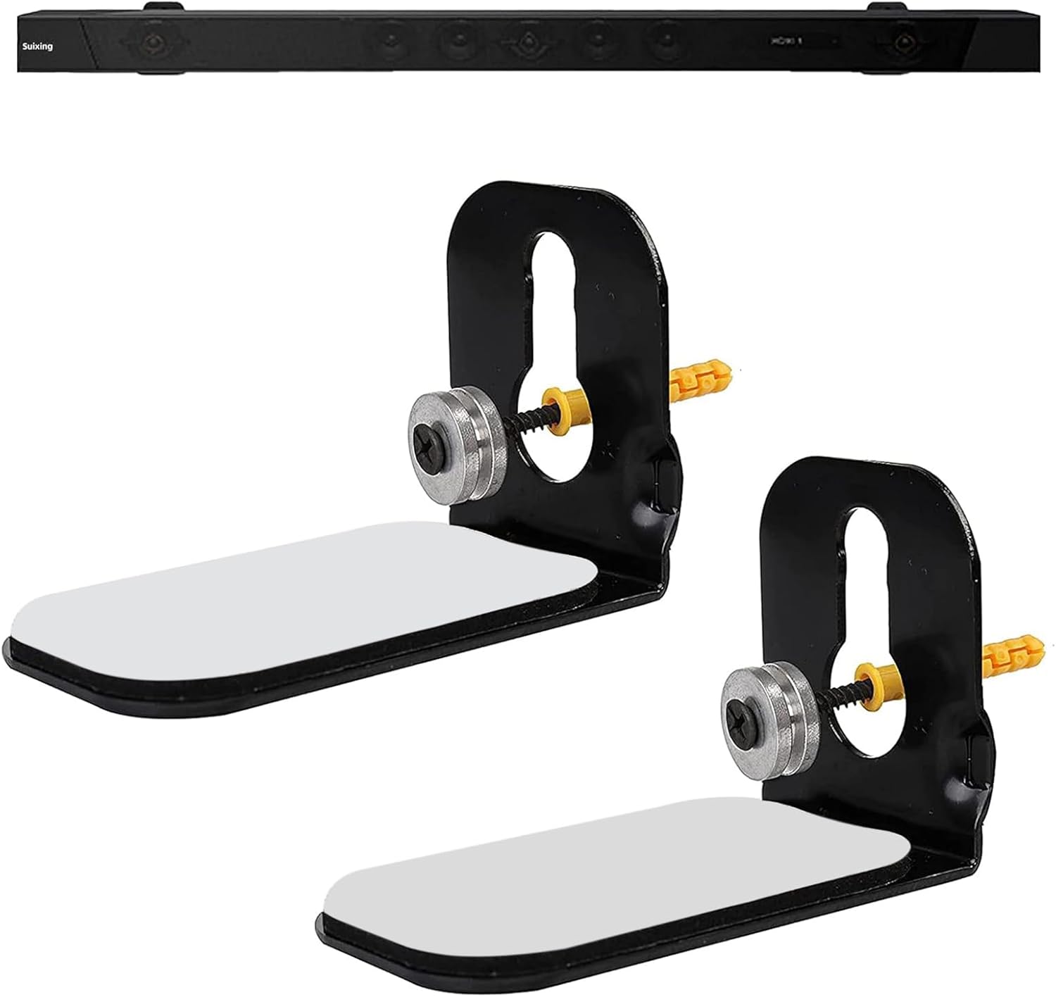 Front. Schertz - Universal Soundbar Wall Mount Kit with Hardware – Fits Most Brands - Black.