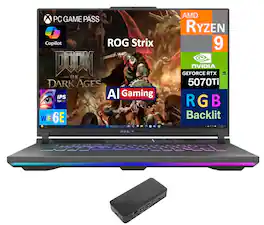 ASUS - ROG Strix G16 Laptop 16.0 WUXGA (AMD Ryzen 9 8940HX, 64GB DDR5, 4TB PCIe SSD, Win 11 Pro) - Eclipse Gray