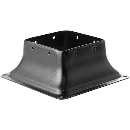 Front. Glintex - 4x4 Post Base 20 Pack Heavy Duty Steel Brackets 3.6"x3.6" Powder-Coated Deck Post Anchors for Railing Support - Natural.