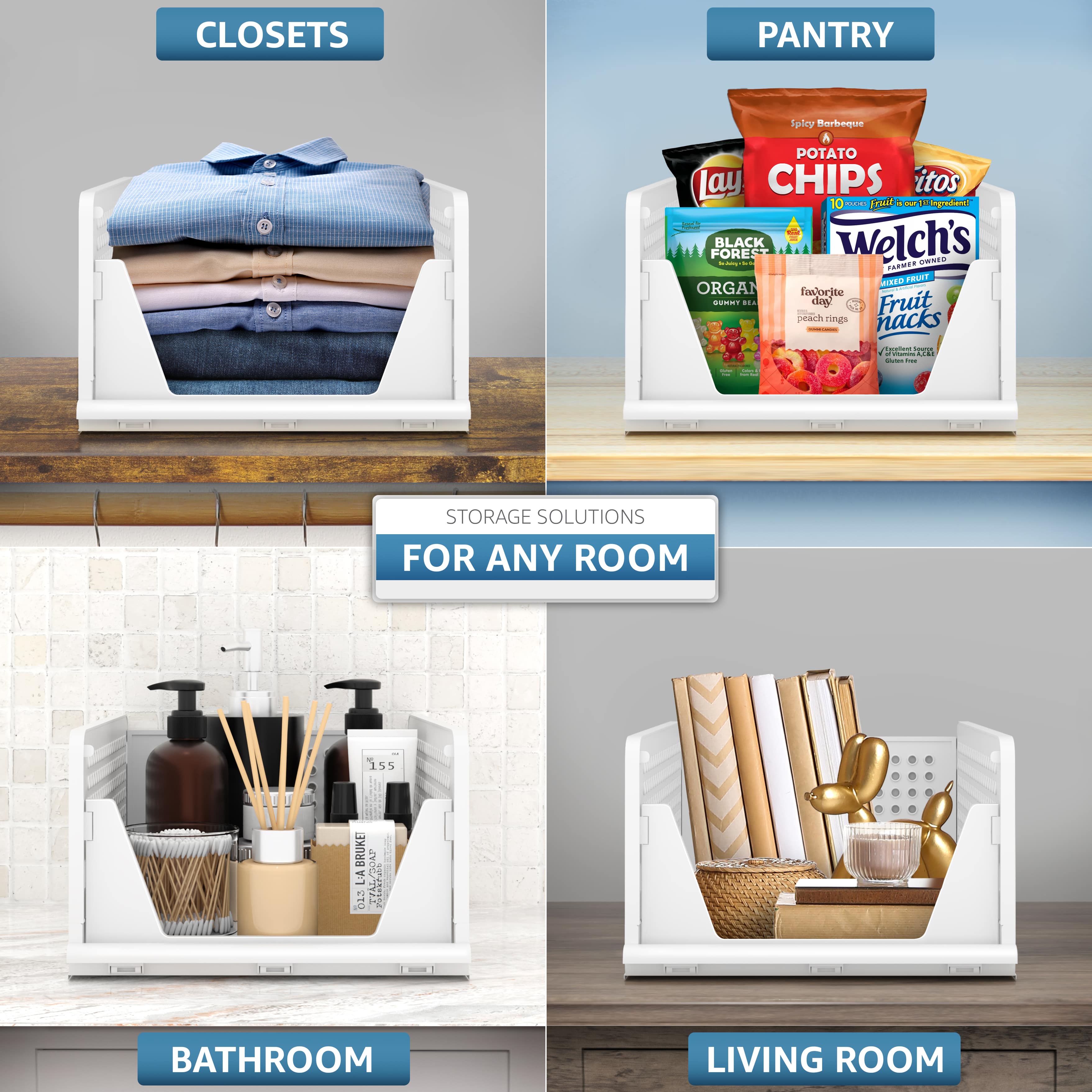 CLOSETS  
PANTRY  
BATHROOM  
LIVING ROOM  

STORAGE SOLUTIONS FOR ANY ROOM