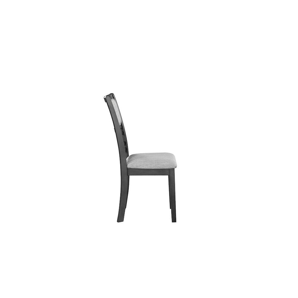 Alt View 3. New Classic Furniture - Gia Gray Wood Dining Chair with Fabric Seat (Set of 4) - Grey.