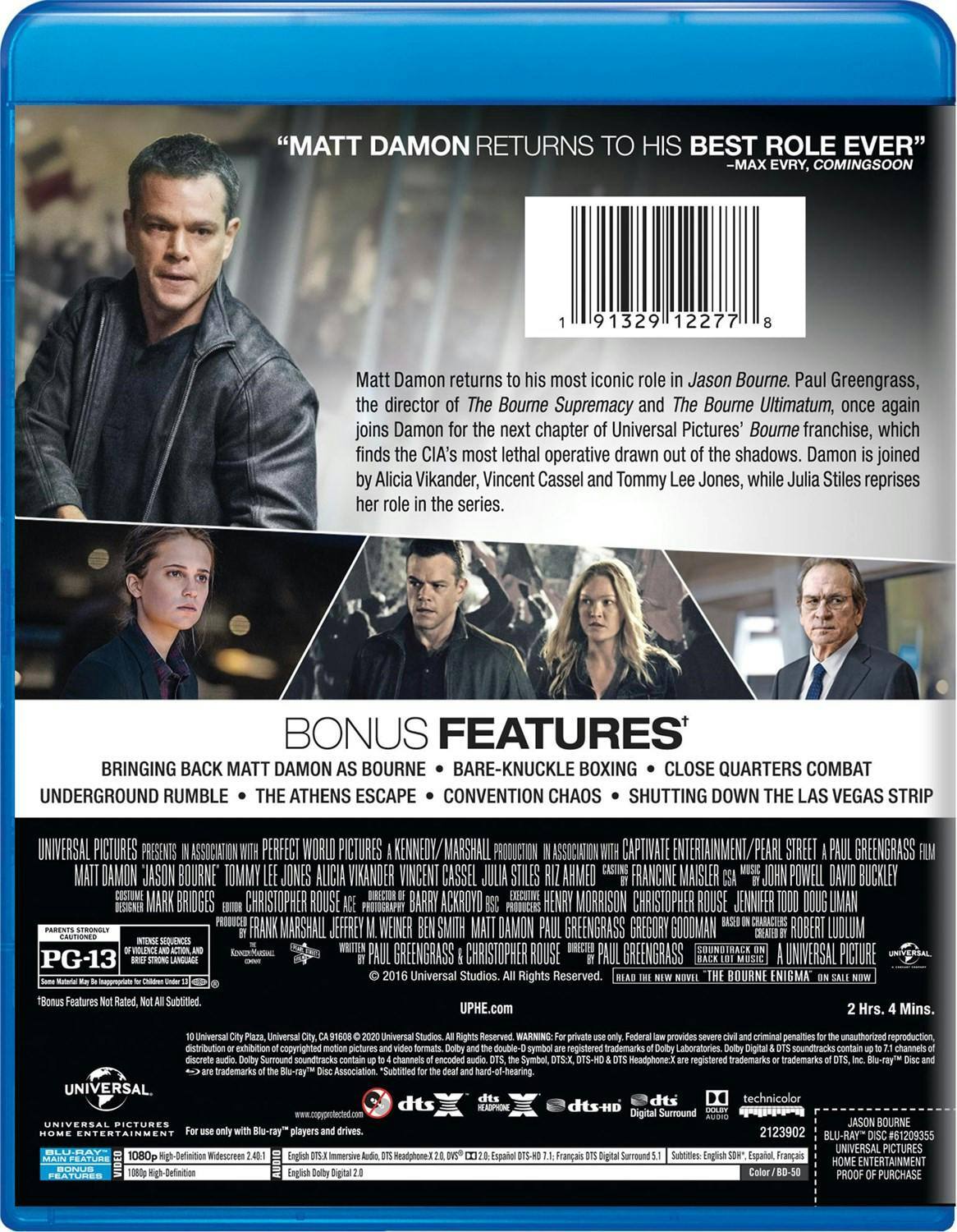Back. Jason Bourne (Blu-ray New Box Art) [Blu-ray].