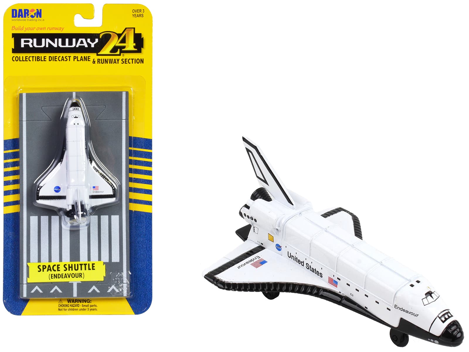 "NASA ""Endeavour"" Space Shuttle White ""United States"" with Runway Section Diecast Model Airplane by Runway24" price history on PriceWatchPro