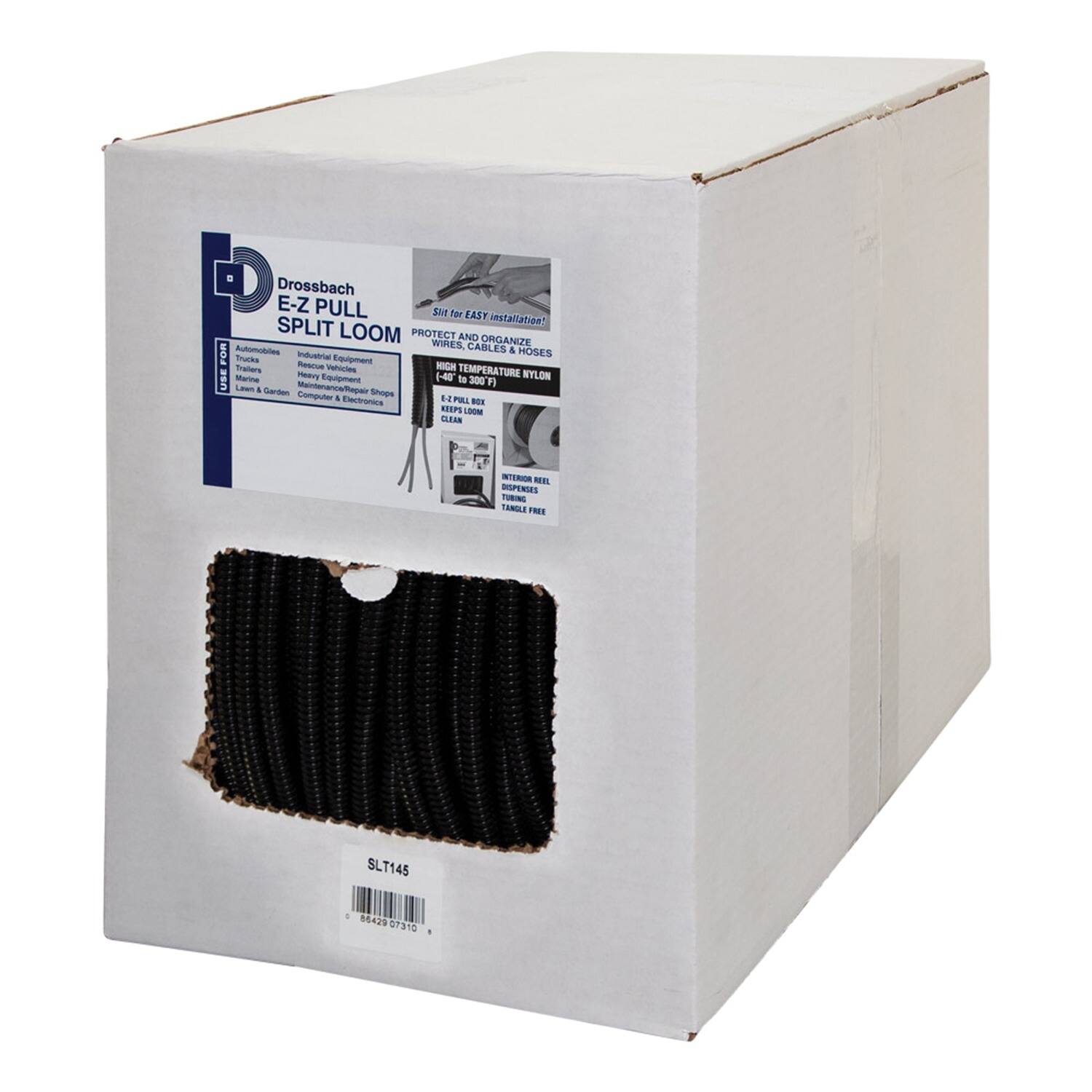 Drossbach E-Z PULL SPLIT LOOM

Protect and organize wires, cables & hoses for easy installation! 

Automobiles, Industrial Equipment, Trailers, Marine & Garden, Maintenance/Repair, Computer & Electronics

High Temperature Nylon

-40°F to 300°F

5.25" Pull Box

Clean Loom

Internal Dispenser

Tangle Free

SLT145

642907310
