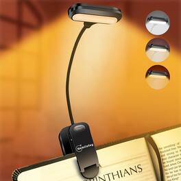 Schertz - Rechargeable Book Light – 3 Colors, Stepless Dimming, 360° Clip-On, Magnetic