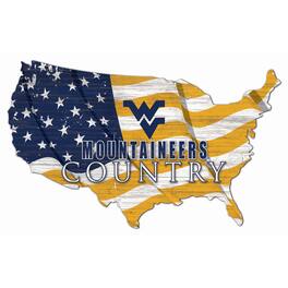 Fan Creations - West Virginia Mountaineers USA Flag Cutout Sign - Multicolor