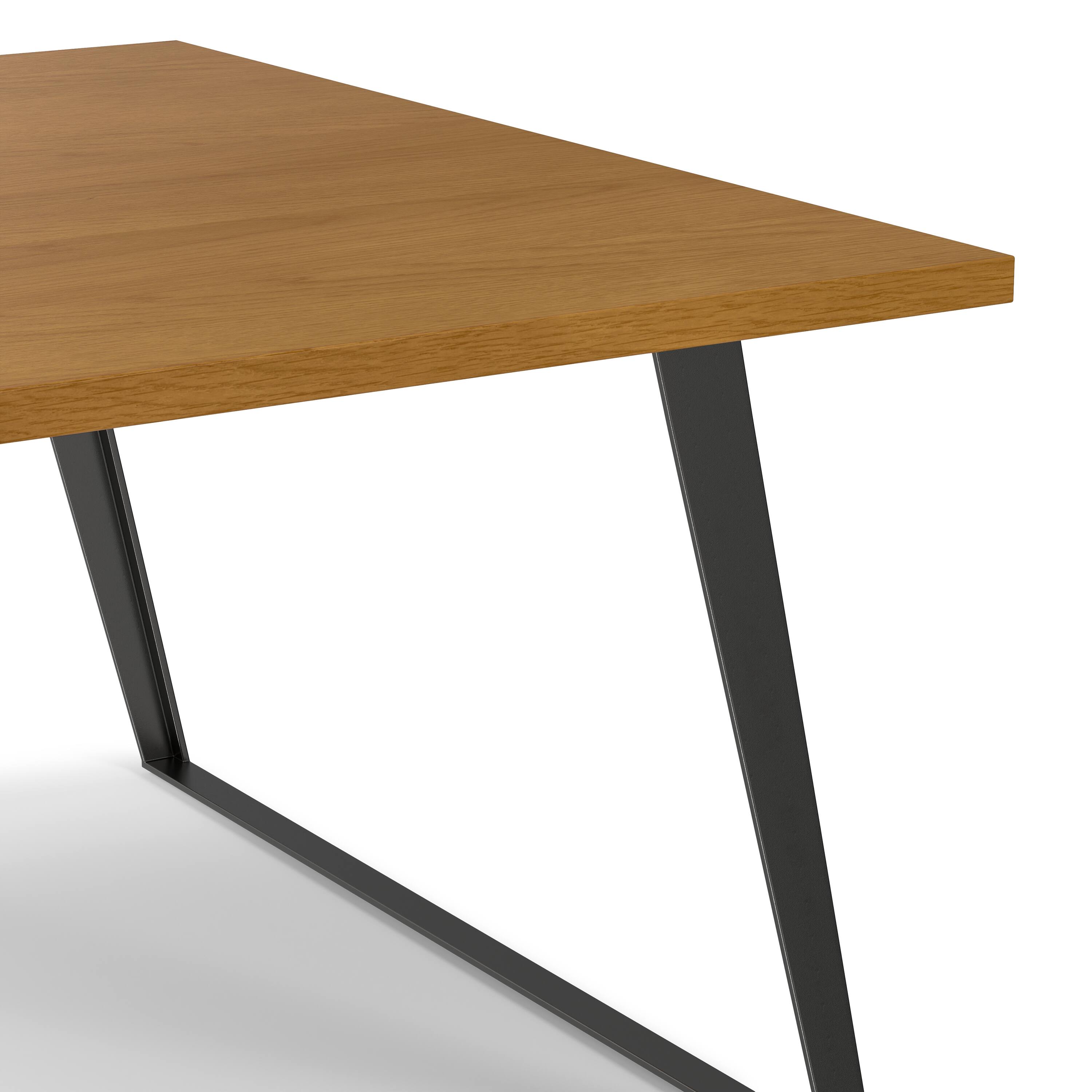 Alt View 6. Simpli Home - Lowry 54 inch x 54 inch Square Modern Industrial Square Dining Table in Oak Veneer - Oak Veneer.