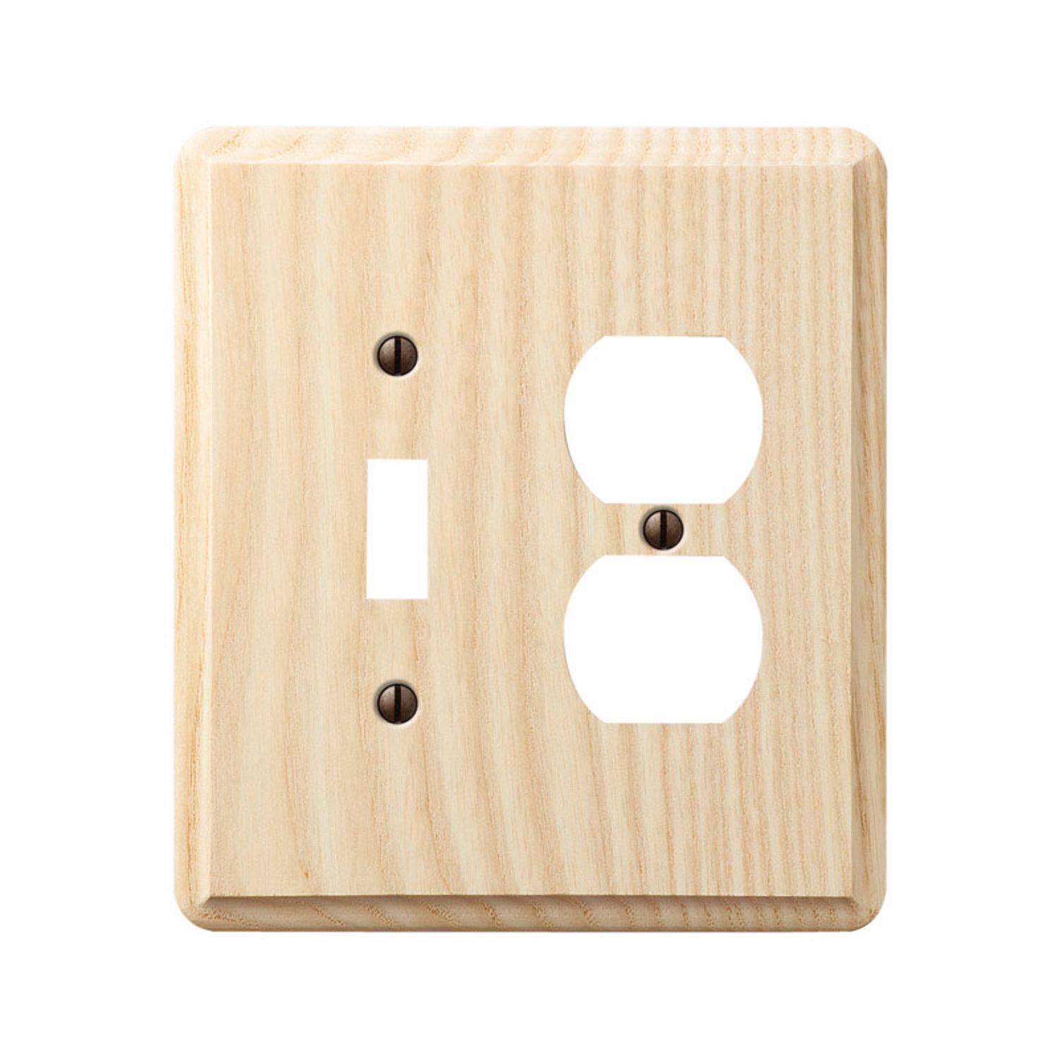 Angle. AMERELLE - Amerelle Contemporary Unfinished Beige 2 gang Ash Wood Duplex/Toggle Wall Plate 1 pk - Beige.