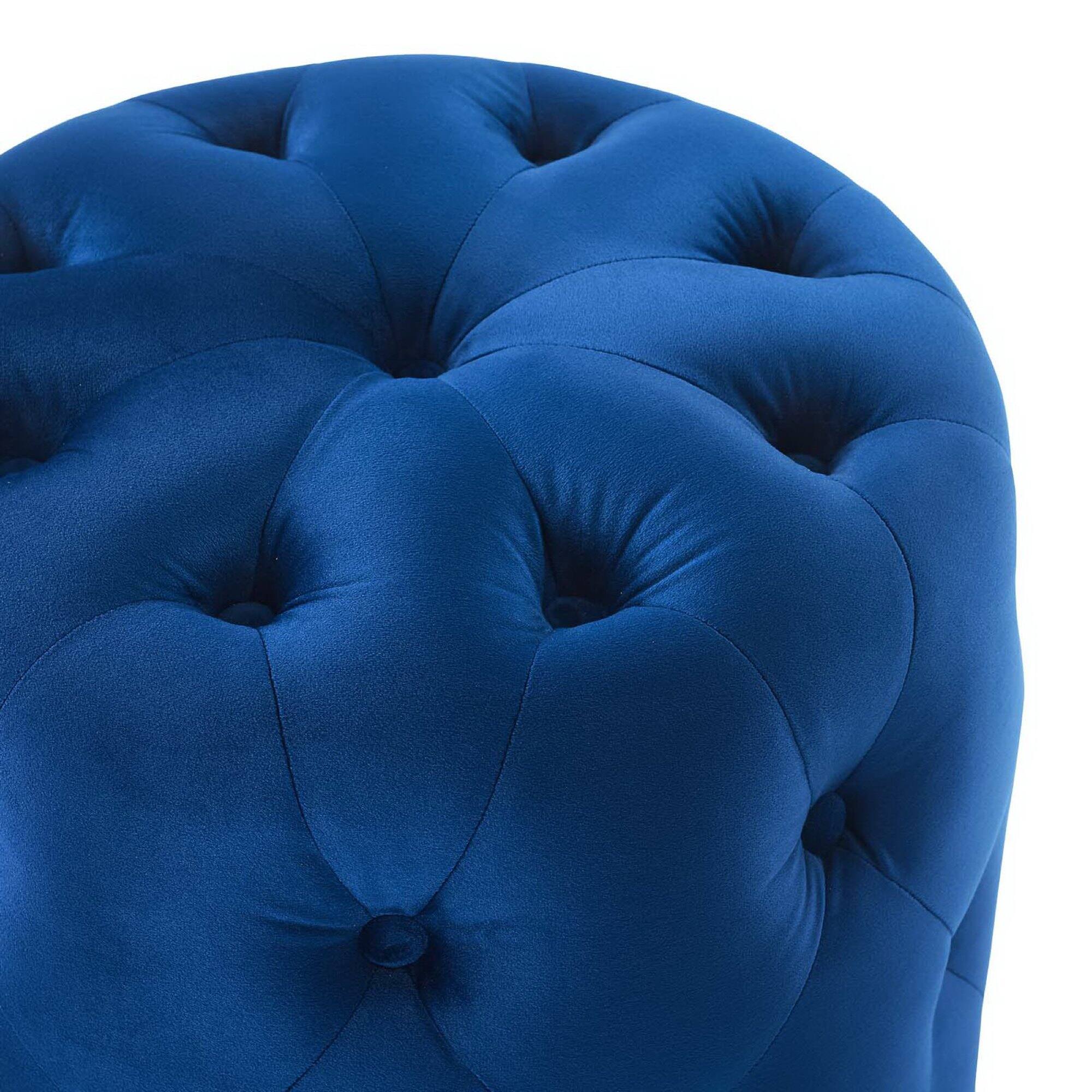 Alt View 2. Modway - Amour Tufted Button Round Performance Velvet Ottoman by Modway - EEI-3778-NAV.