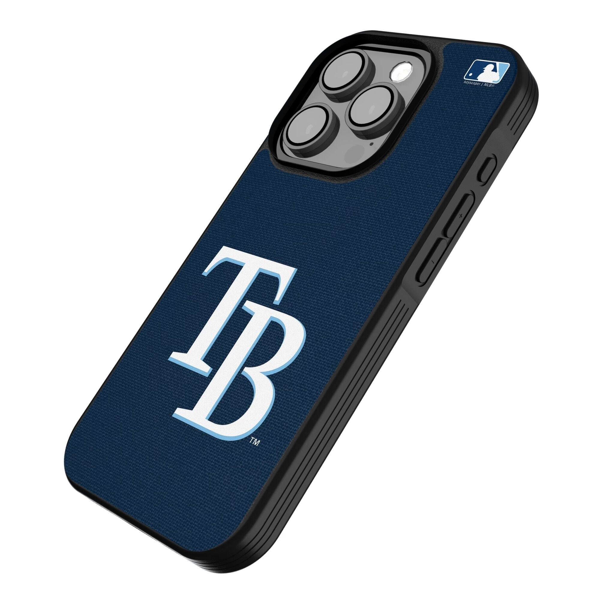 Alt View 1. Keyscaper - Tampa Bay Rays iPhone Solid Design Bump Case - 14 Pro - Multicolor.