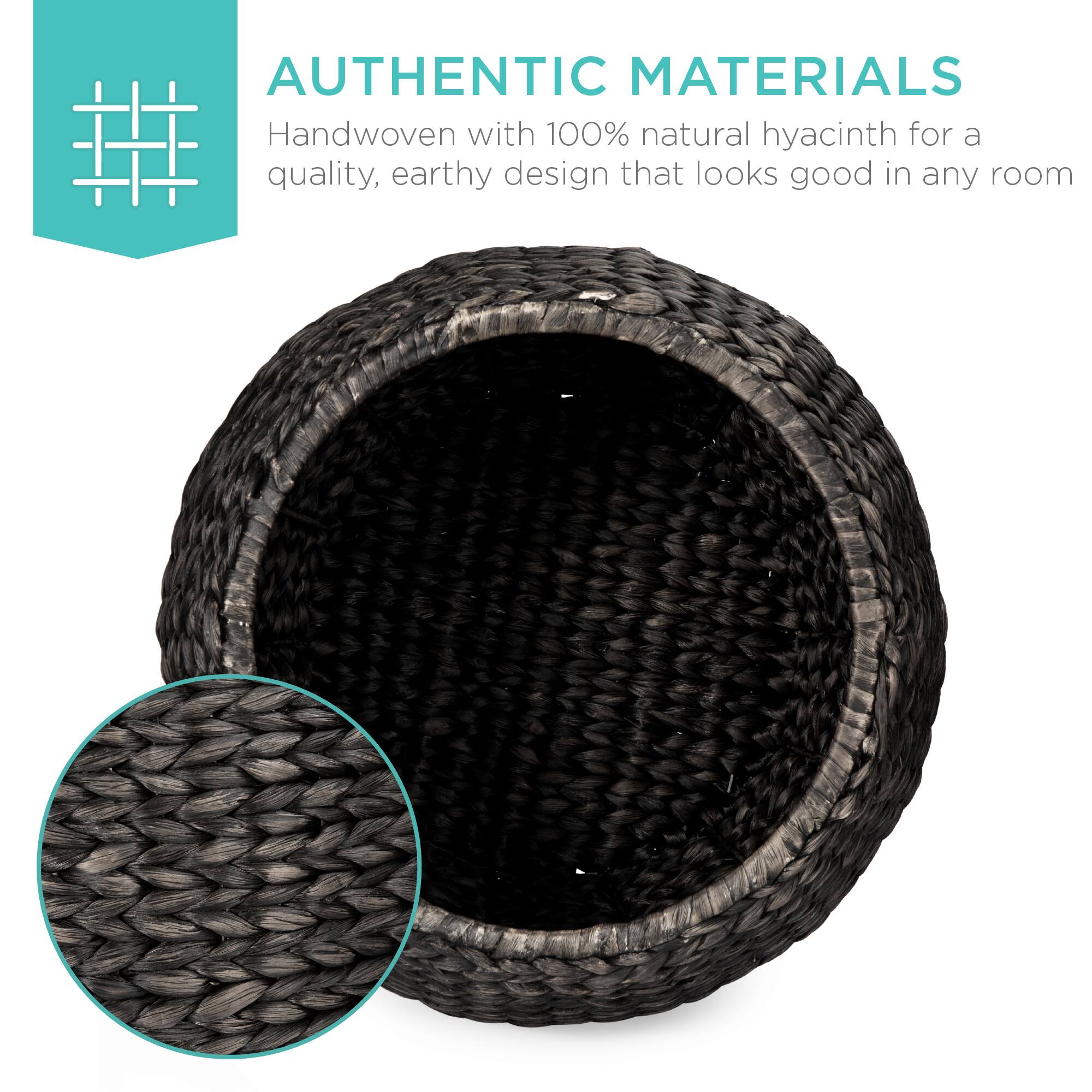 AUTHENTIC MATERIALS  
Handwoven with 100% natural hyacinth for a quality, earthy design that looks good in any room