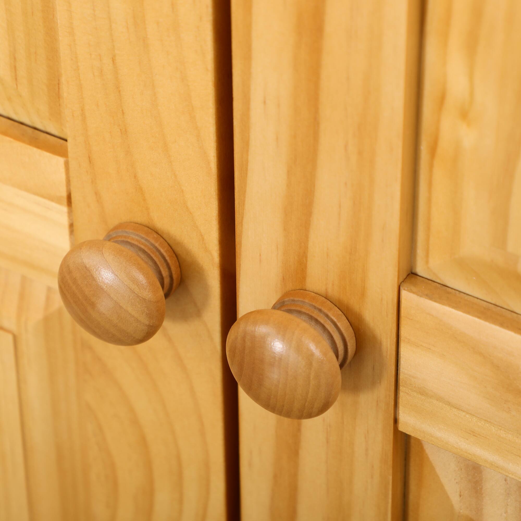 Alt View 8. Homcom - 67" Pinewood Kitchen Pantry Cabinet, Freestanding, Soft-Close Mechanism, Adjustable Shelves - Brown.