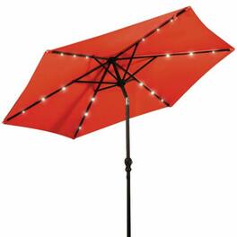Mondawe - 9 Feet Patio Umbrella LED Solar with Crank - Orange